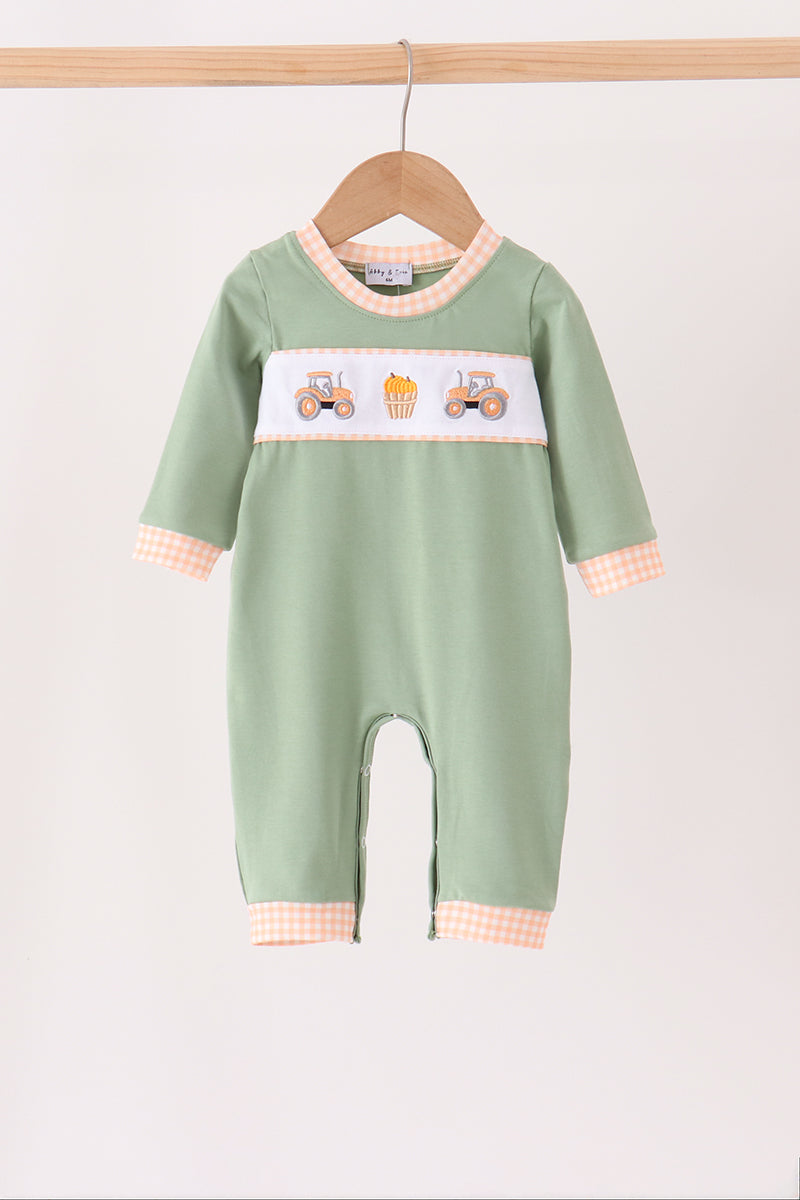 Farm embroidery romper
