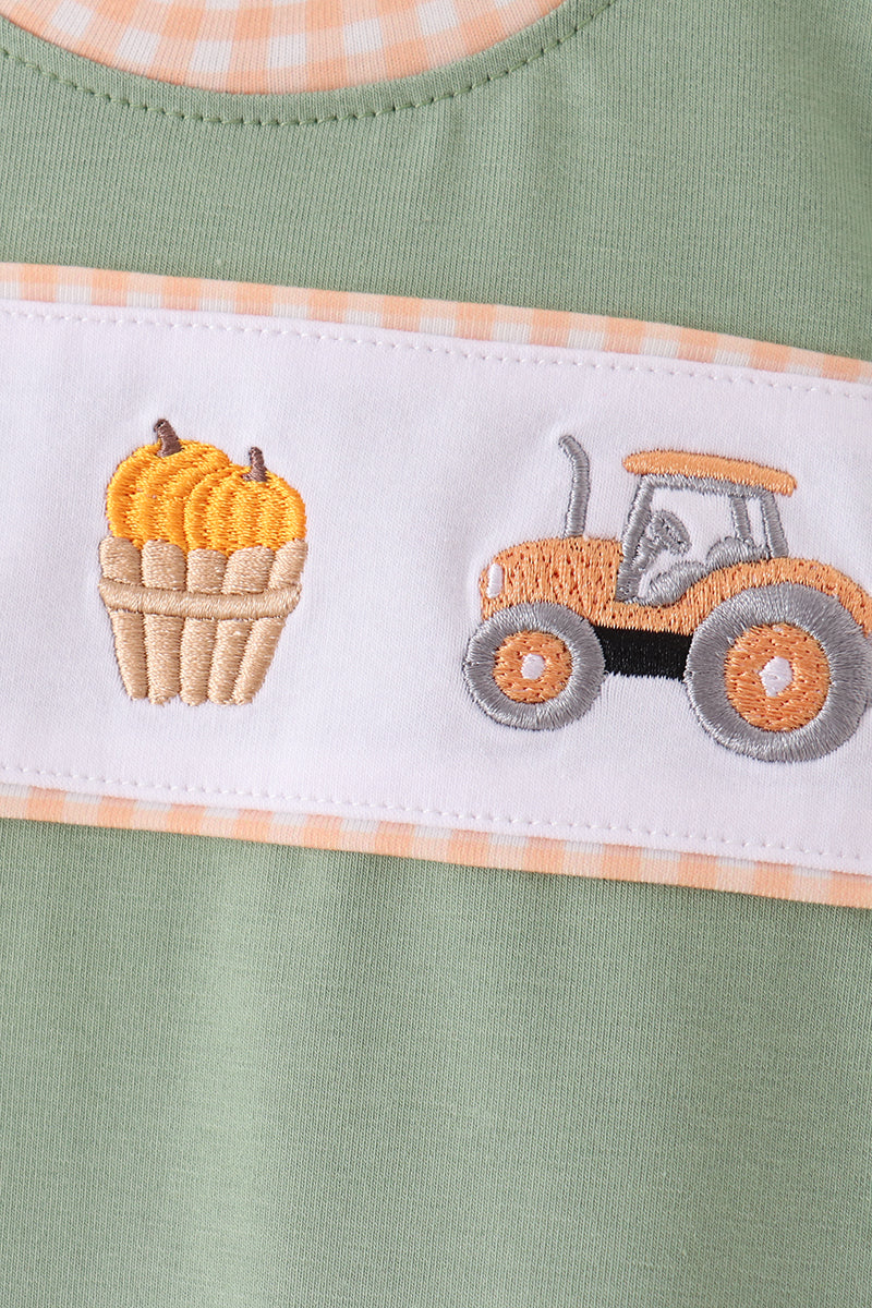 Farm embroidery romper