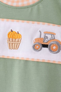 Farm embroidery romper