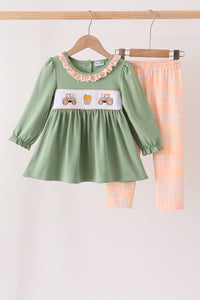 Farm embroidery ruffle pants set