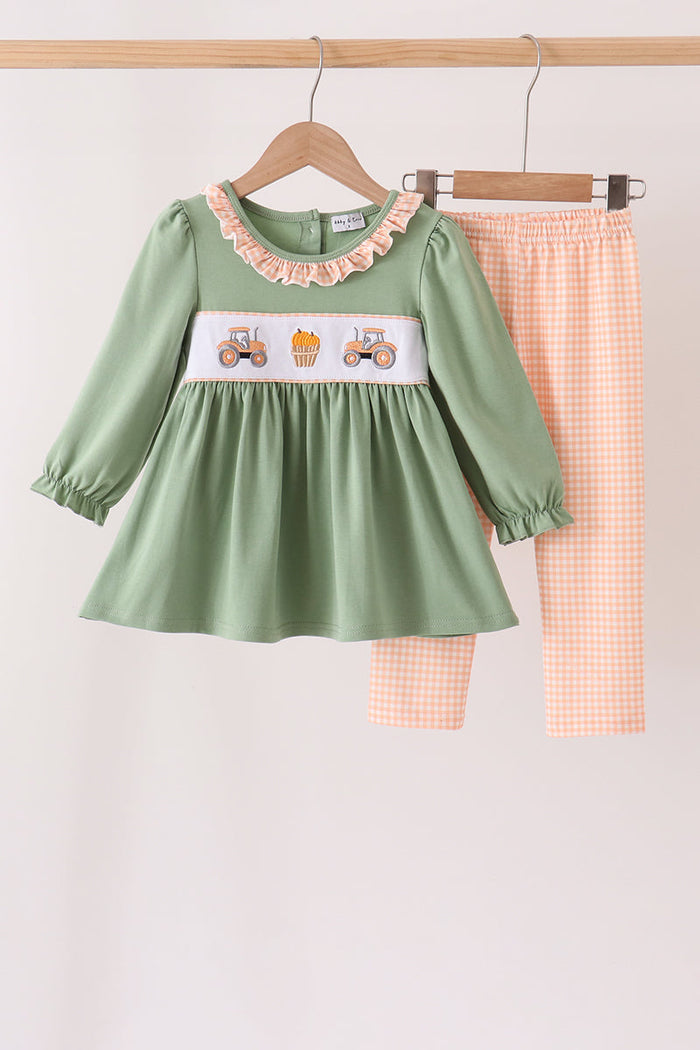 Farm embroidery ruffle pants set