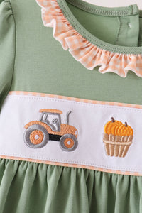Farm embroidery ruffle pants set