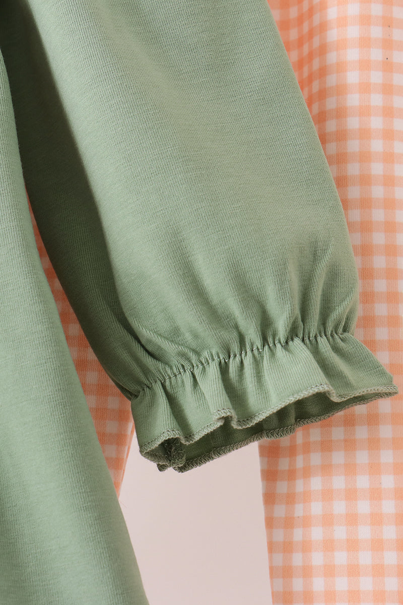 Farm embroidery ruffle pants set