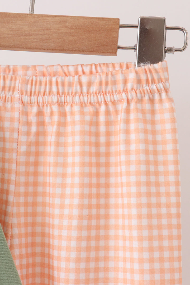 Farm embroidery ruffle pants set
