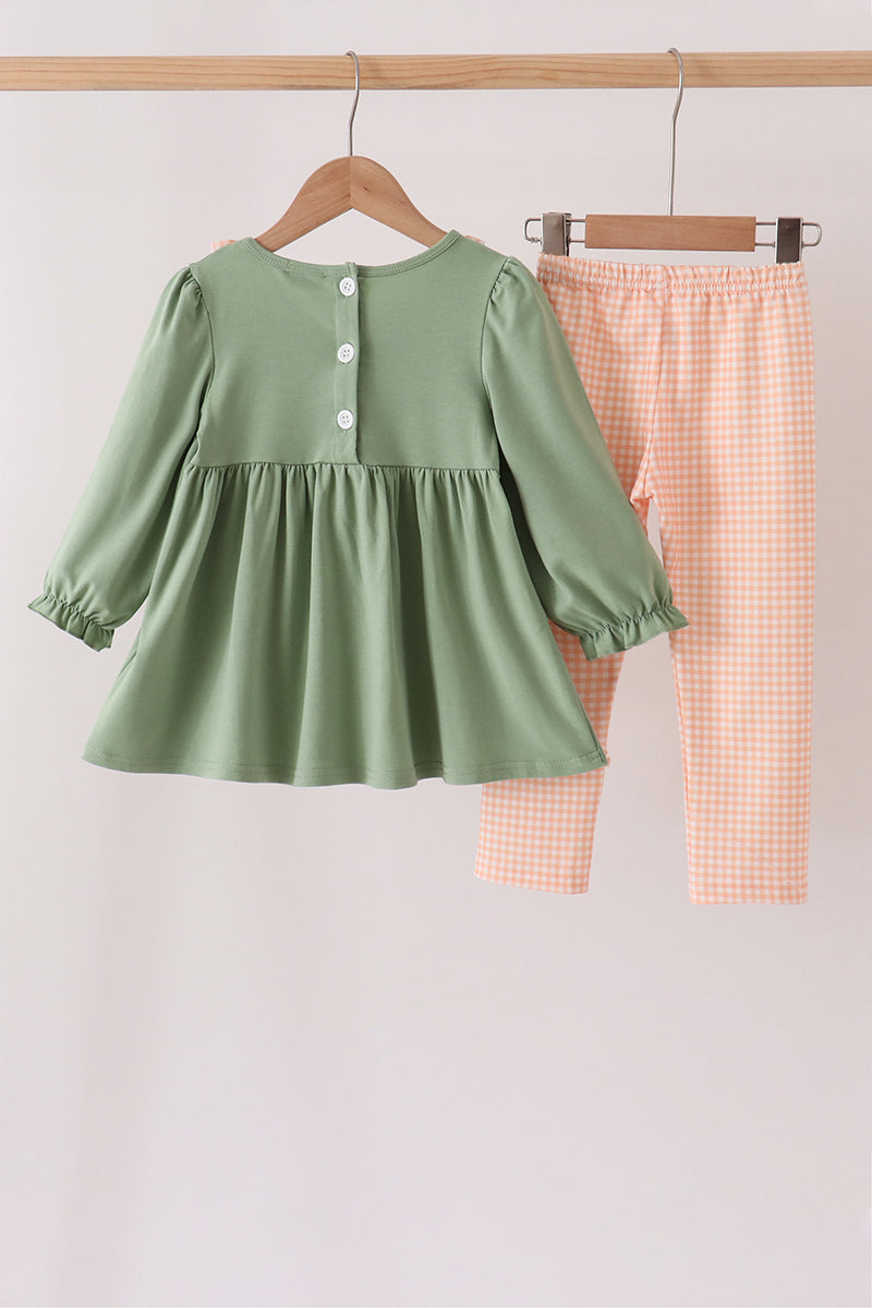 Farm embroidery ruffle pants set