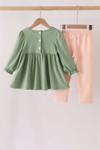 Farm embroidery ruffle pants set