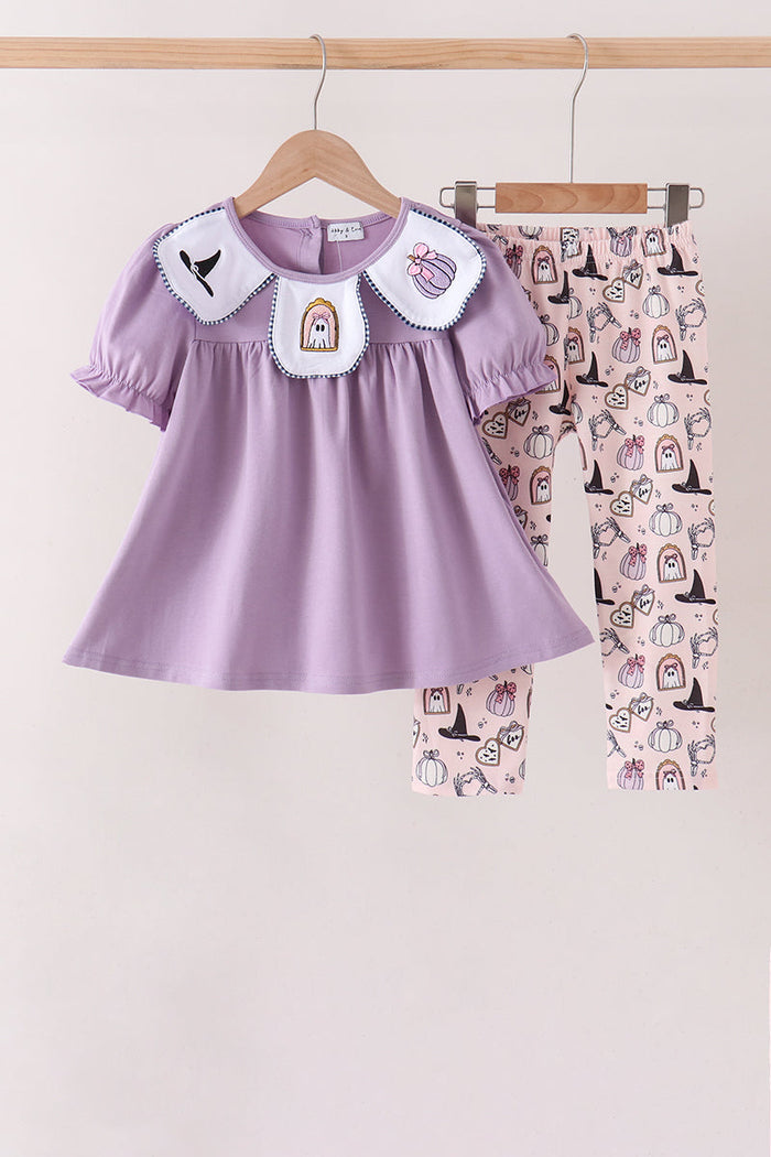 Spooky embroidery pants set