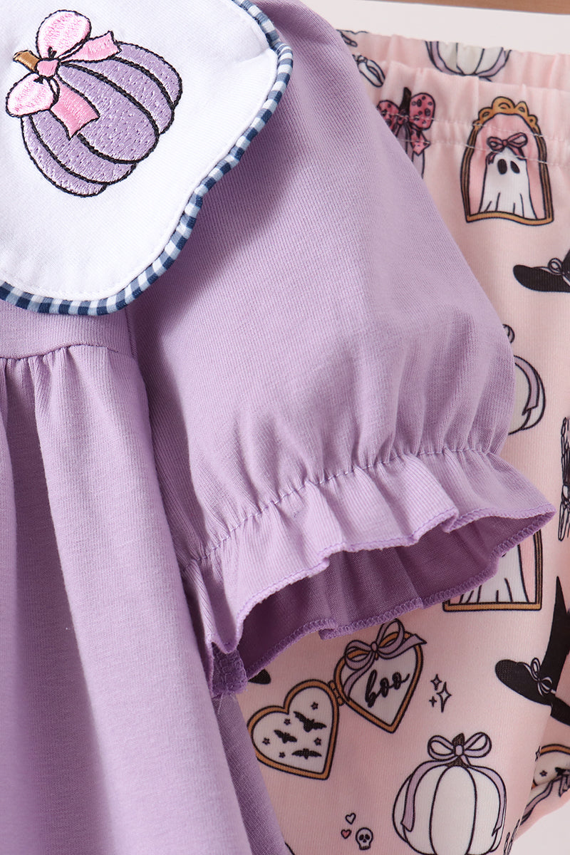 Spooky embroidery pants set