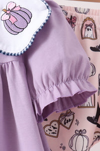 Spooky embroidery pants set
