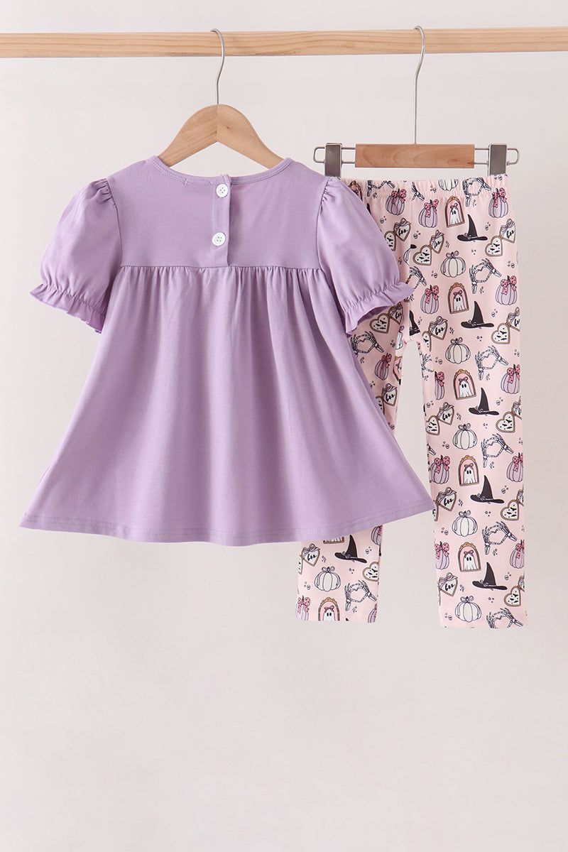 Spooky embroidery pants set