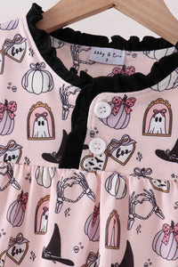 Spooky print ruffle dress