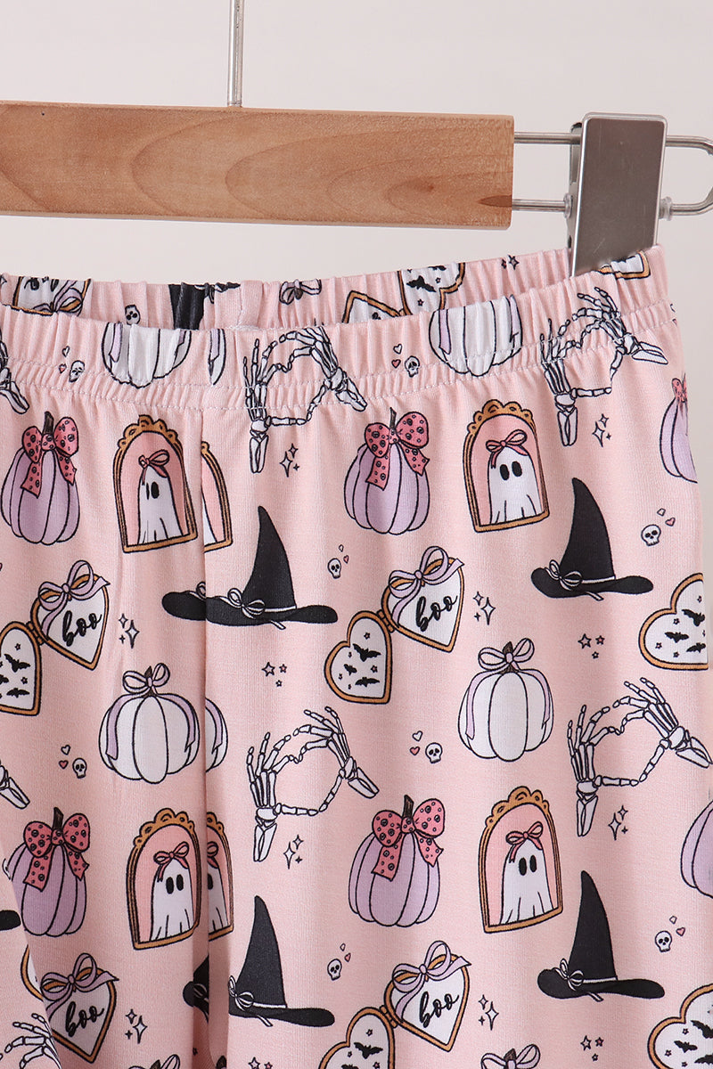 Spooky print bamboo pajama set