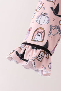 Spooky print bamboo pajama set