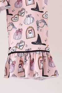 Spooky print bamboo pajama set