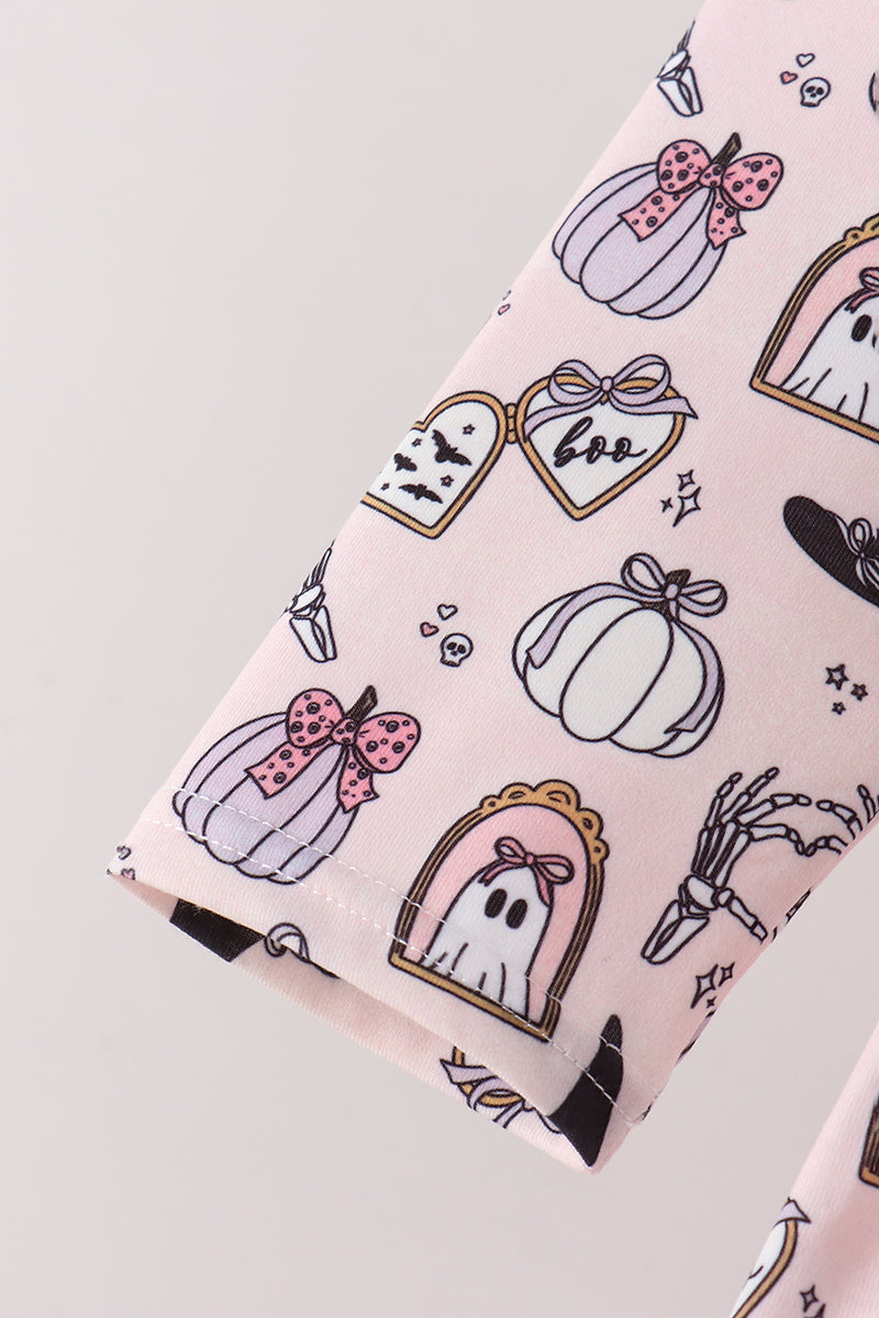 Spooky print ruffle dress