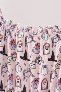 Spooky print ruffle tiered mom dress