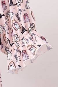 Spooky print ruffle tiered mom dress