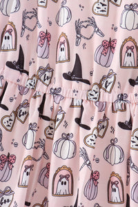 Spooky print ruffle tiered mom dress