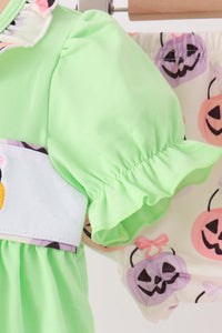 Jack-O-Lantern embroidery ruffle bloomer set