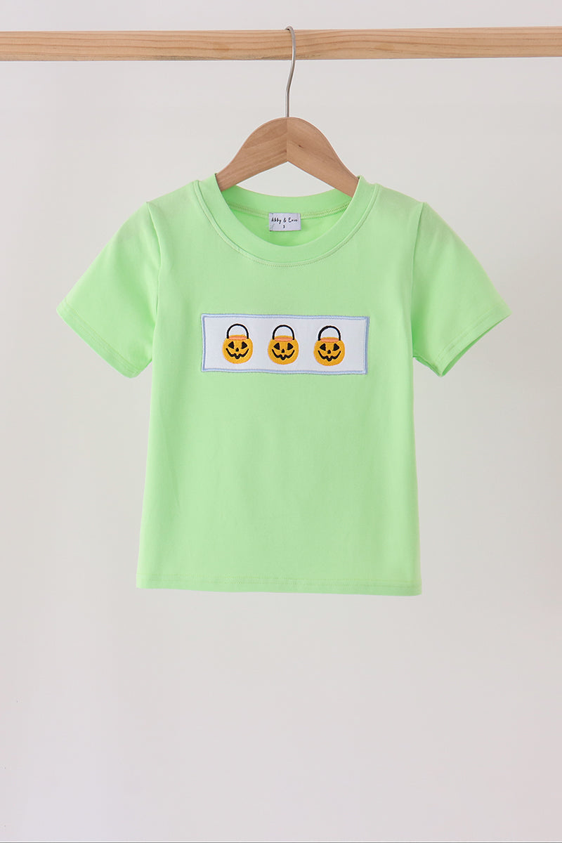 Jack-O-Lantern embroidery top