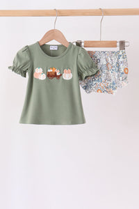 Pumpkin french knot bloomer set