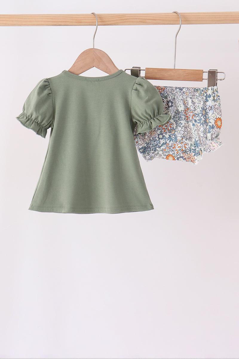 Pumpkin french knot bloomer set