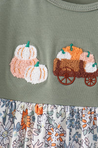 Pumpkin french knot dress