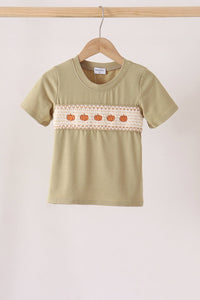 Pumpkin embroidery top