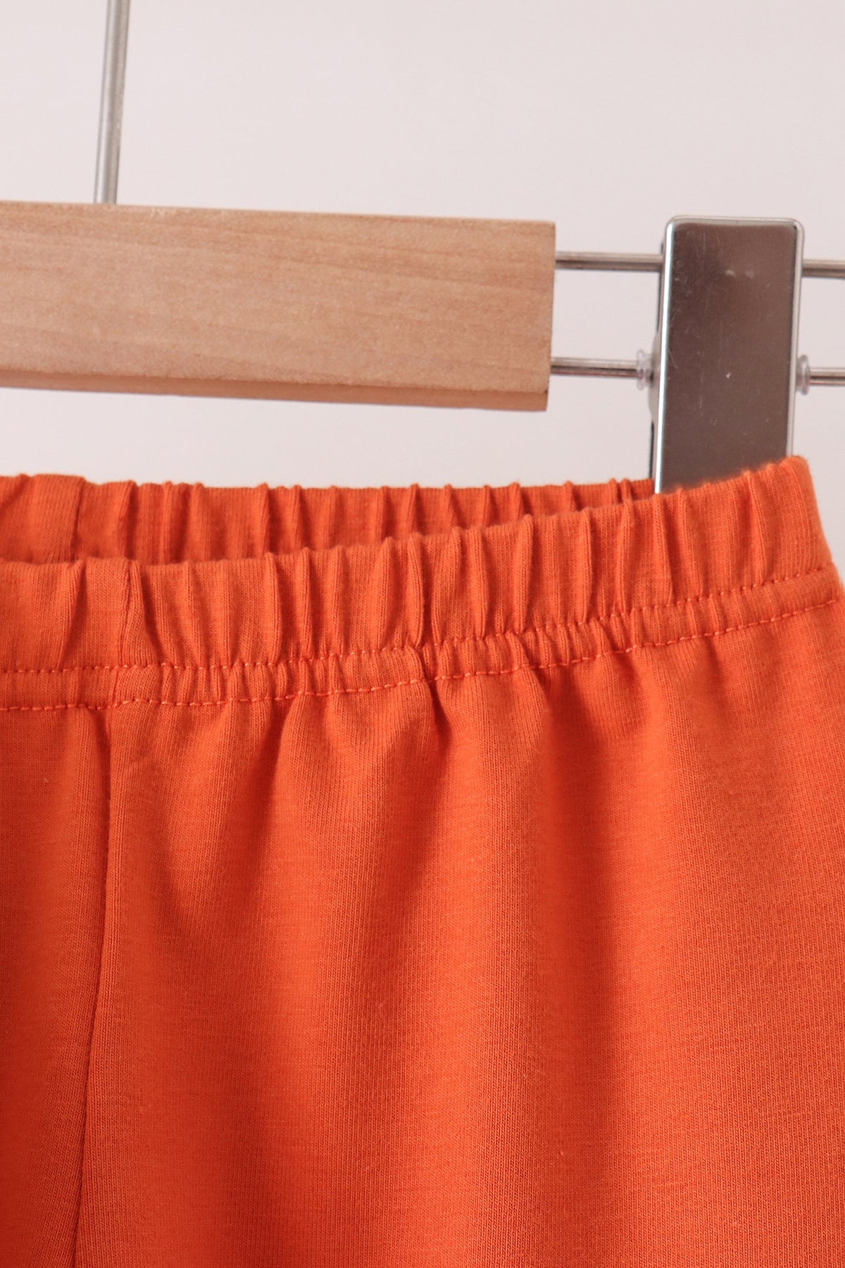 Pumpkin smocked ruffle pants set
