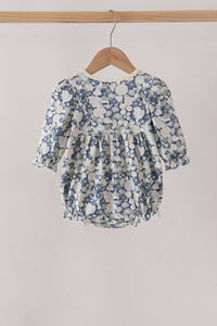 Vintage Floral Smocked Ruffle Bubble