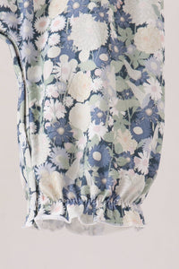 Vintage Floral Smocked Ruffle Romper Set