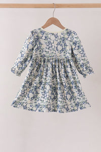 Vintage Floral Smocked Ruffle Dress