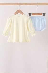 Goose embroidery bloomer set