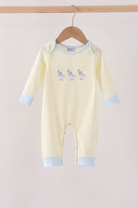 Goose embroidery romper