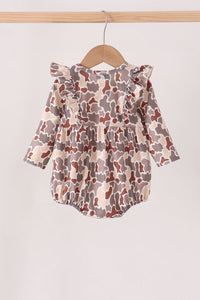 Camoufalge cross deer embroidery ruffle bubble