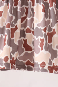Camoufalge cross deer embroidery ruffle bloomer set