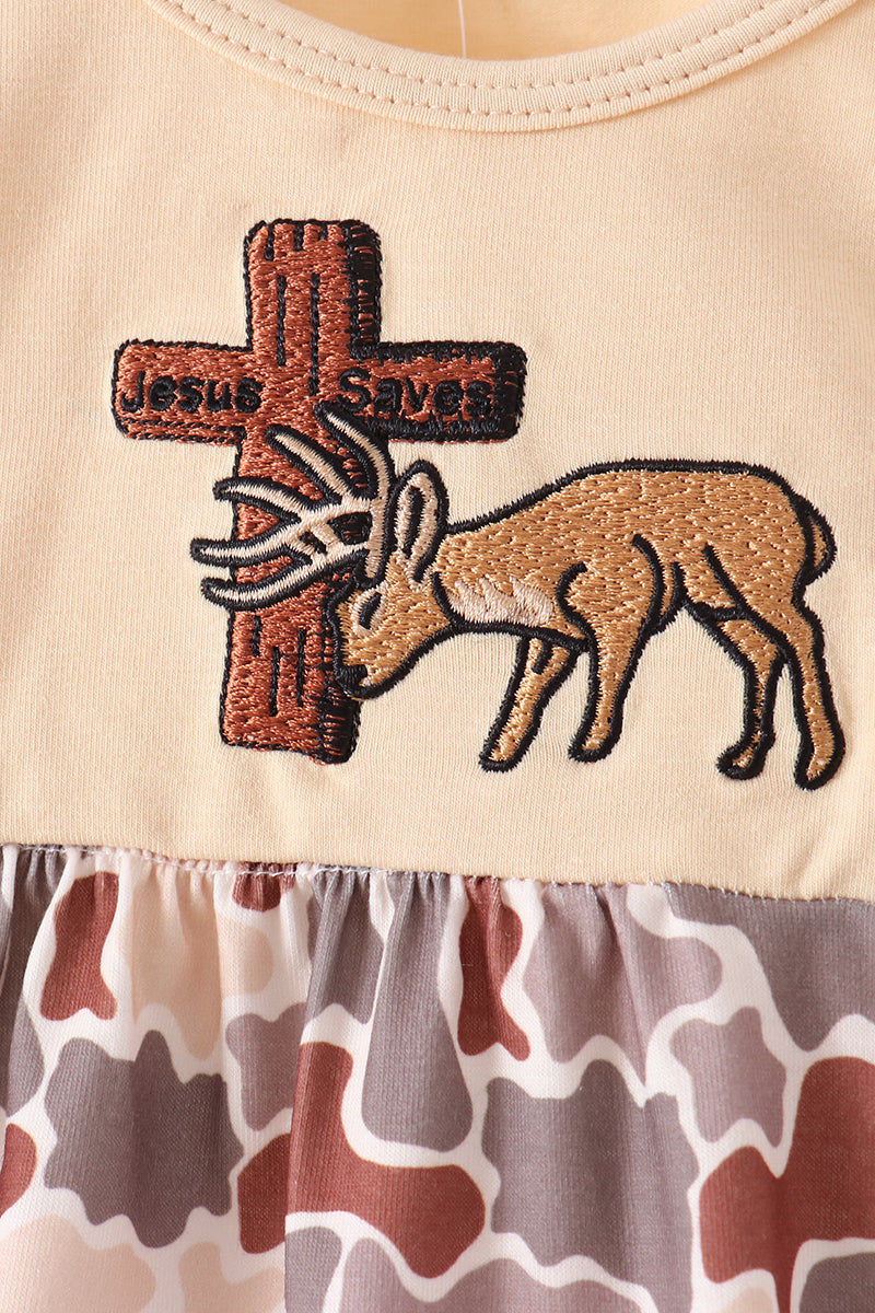 Camoufalge cross deer embroidery bubble