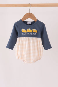 Sweet as pie embroidery gingham bubble