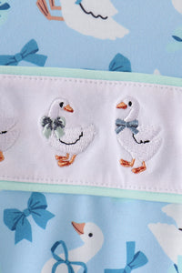 Goose bow embroidery ruffle bubble