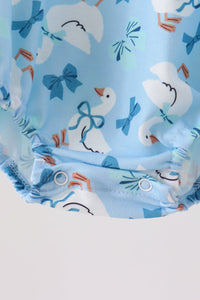 Goose bow embroidery ruffle bubble