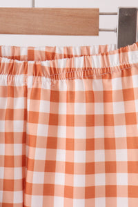 Goose applique gingham pants set