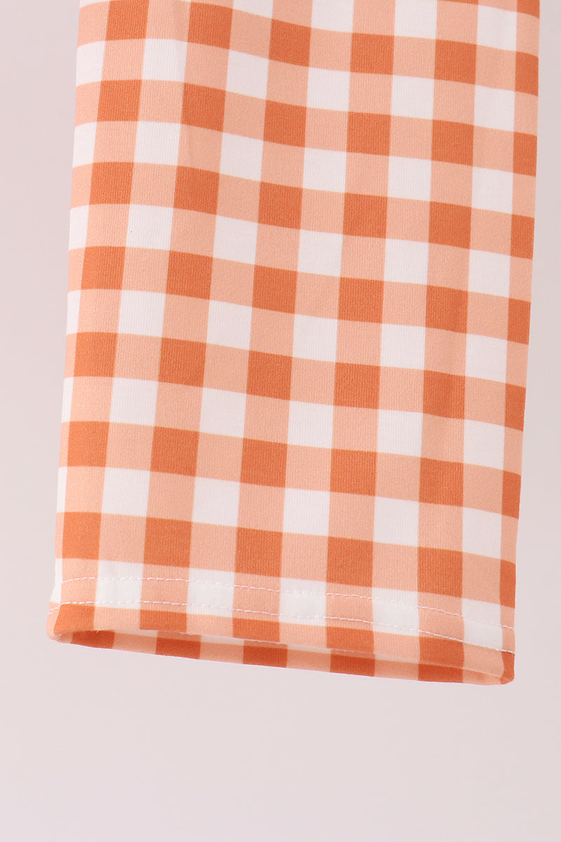 Goose applique gingham pants set