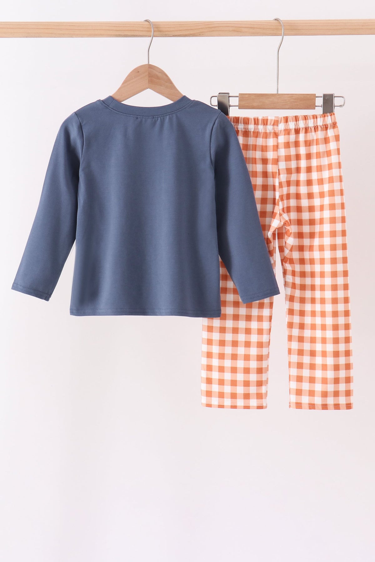 Goose applique gingham pants set