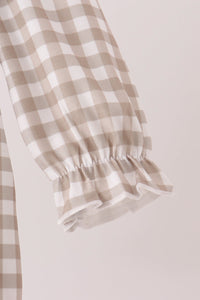 Cotton embroidery gingham ruffle bubble