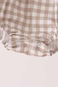 Cotton embroidery gingham ruffle bubble