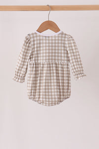 Cotton embroidery gingham ruffle bubble