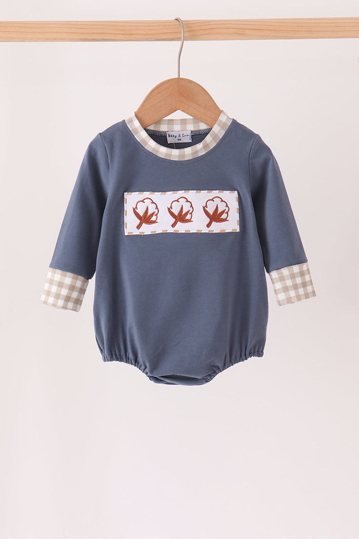 Cotton embroidery gingham bubble