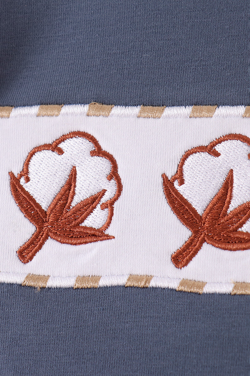 Cotton embroidery gingham bubble