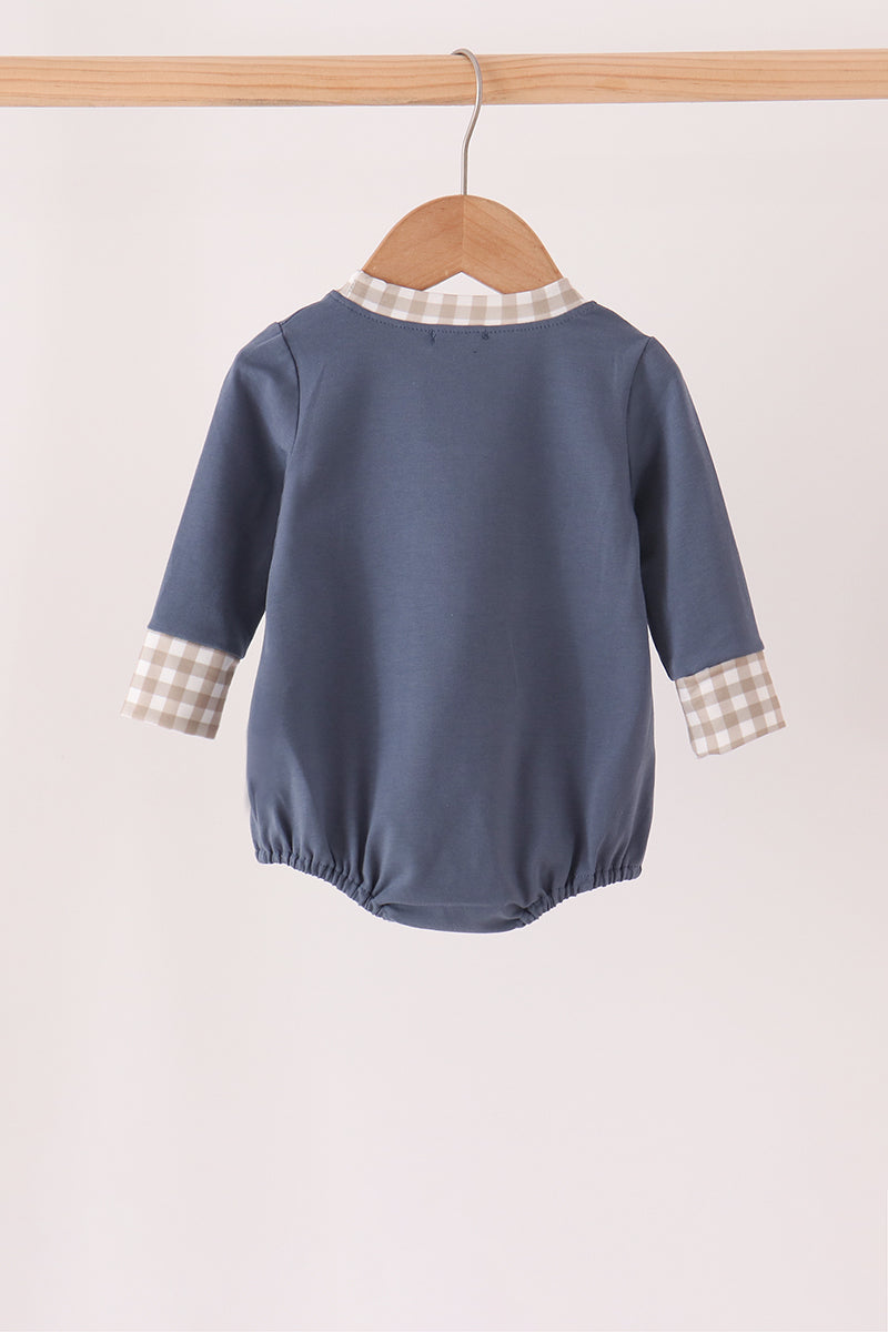 Cotton embroidery gingham bubble