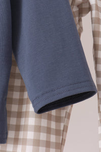 Cotton embroidery gingham pants set